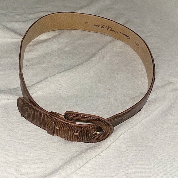 CALDERON NEW Vintage Leather Wide Belt 30" L 1.5" W Lizard‎ Look Contemporary - Picture 1 of 5